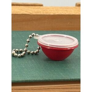 Vintage Tupperware Red Wonderlier Bowl Keychain Miniature Collectible 1307-7